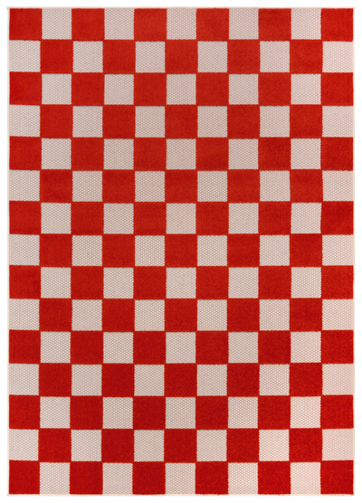 Tappeto Um27A  Checker Gjd - kremowy, czerwony