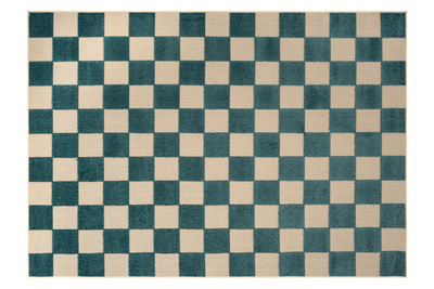 Tappeto  UM27D CREAM DARK BLUE CHECKER GJD  - Tappeto a corda