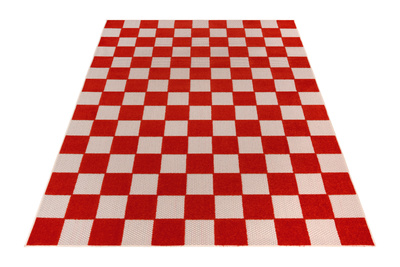 Koberec  UM27A CREAM RED CHECKER GJD  - Šnúrkový koberec