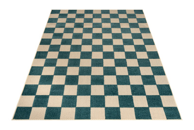Tappeto  UM27D CREAM DARK BLUE CHECKER GJD  - Tappeto a corda