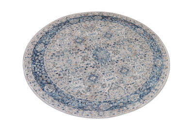 Koberec  D713B WHITE BLUE VALLEY ROUND  - Moderný koberec