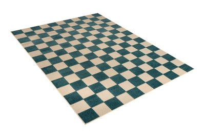 Tappeto  UM27D CREAM DARK BLUE CHECKER GJD  - Tappeto a corda