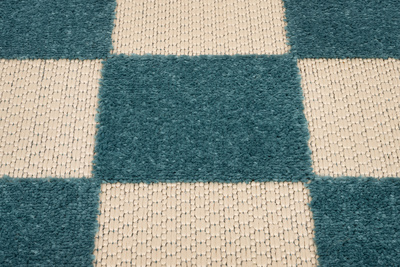 Tappeto  UM27D CREAM DARK BLUE CHECKER GJD  - Tappeto a corda