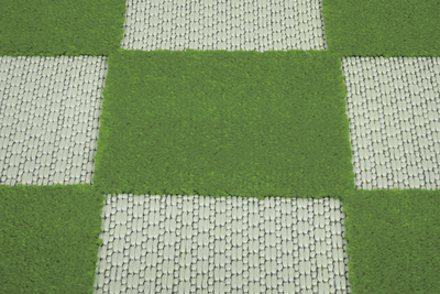 Tappeto  UM27E CREAM GREEN CHECKER GJD  - Tappeto a corda