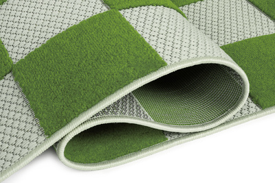 Tappeto  UM27E CREAM GREEN CHECKER GJD  - Tappeto a corda