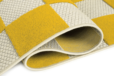 Tappeto  UM27F CREAM YELLOW CHECKER GJD  - Tappeto a corda