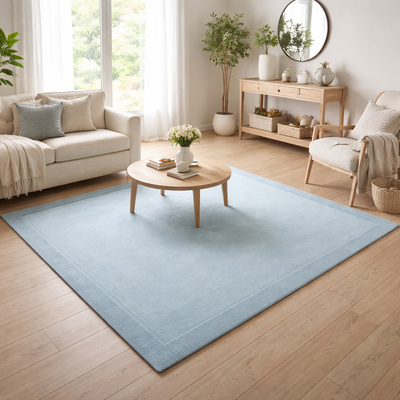 Dywan  FOAM SQ-BB BABY BLUE FLUFFIN SQUARE  - Dywan shaggy