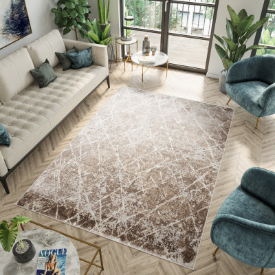 Koberec  D054E WHITE/VIZON PORTLAND  - Moderný koberec