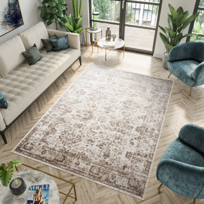 Koberec  D058E WHITE/VIZON PORTLAND  - Moderný koberec