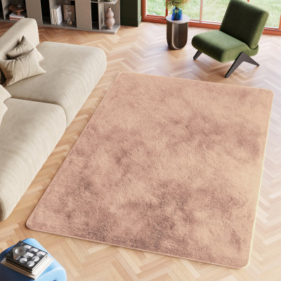 Teppich  L.BEIGE L.BEIGE SILK  - Shaggy-Teppich