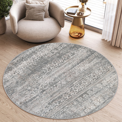Koberec  D184A L.GRAY VIZON VALLEY ROUND  - Moderný koberec
