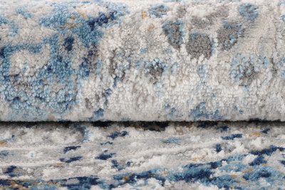 Teppich  D713B WHITE BLUE VALLEY ROUND  - Moderner Teppich