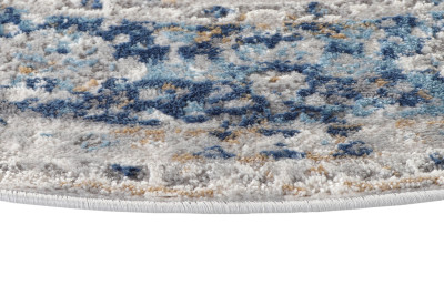Килим  D713B WHITE BLUE VALLEY ROUND  - Сучасний килим
